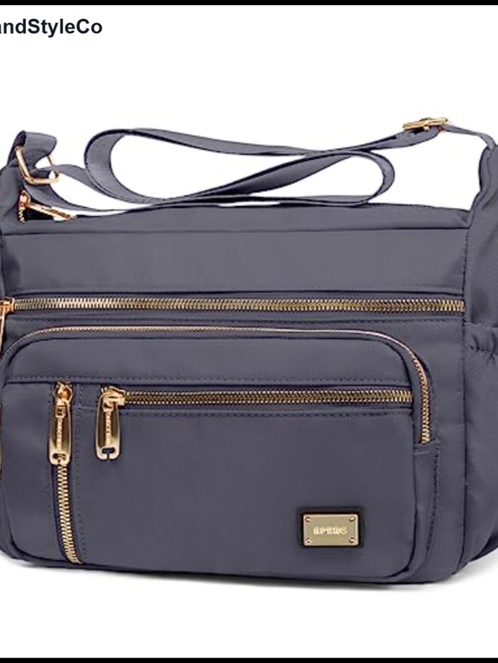 NPBAG Women's Waterproof Polyester Crossbody Purse with Multiple Pockets, Grey